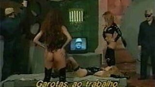 Four lesbians latex and two voyeurs in a sex scene (classic) porn video